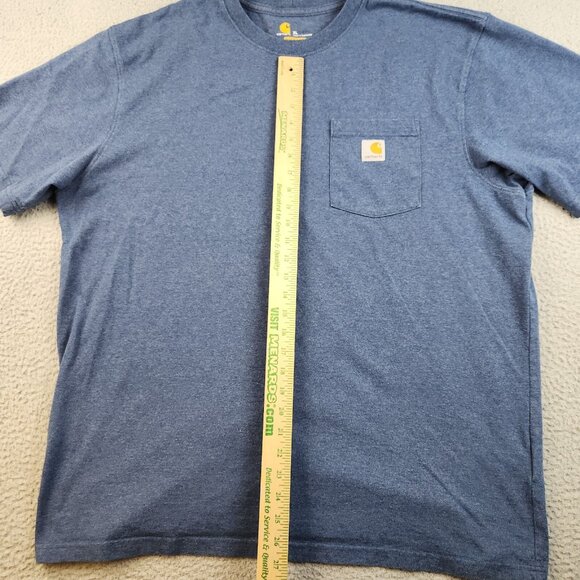 Carhartt Shirt Men's Extra Large Blue Original Fit Short Sleeve Pocket Workwear - Picture 3 of 9
